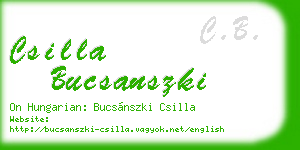 csilla bucsanszki business card